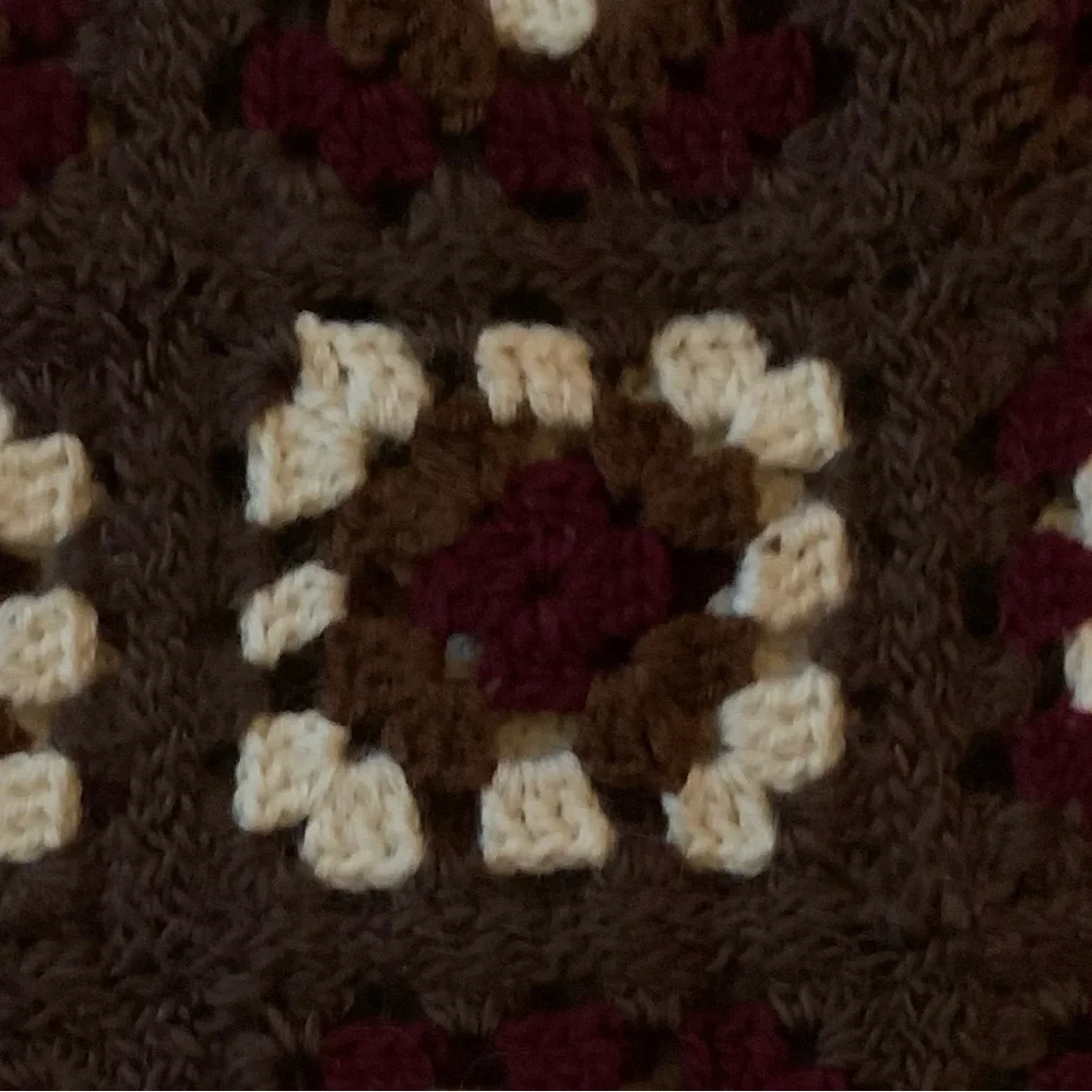 Granny Square Vest Handmade Wool - Picture 2 of 3
